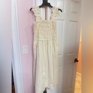 English Factory Cream Ruched Sundress